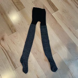 Target Girls black and grey sparkly tights 7-10
